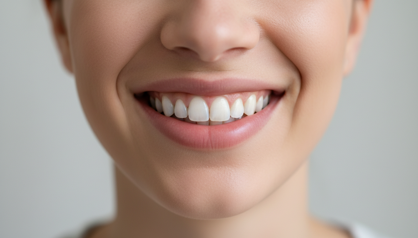 치아 미백 시술을 받는 환자와 치과 도구